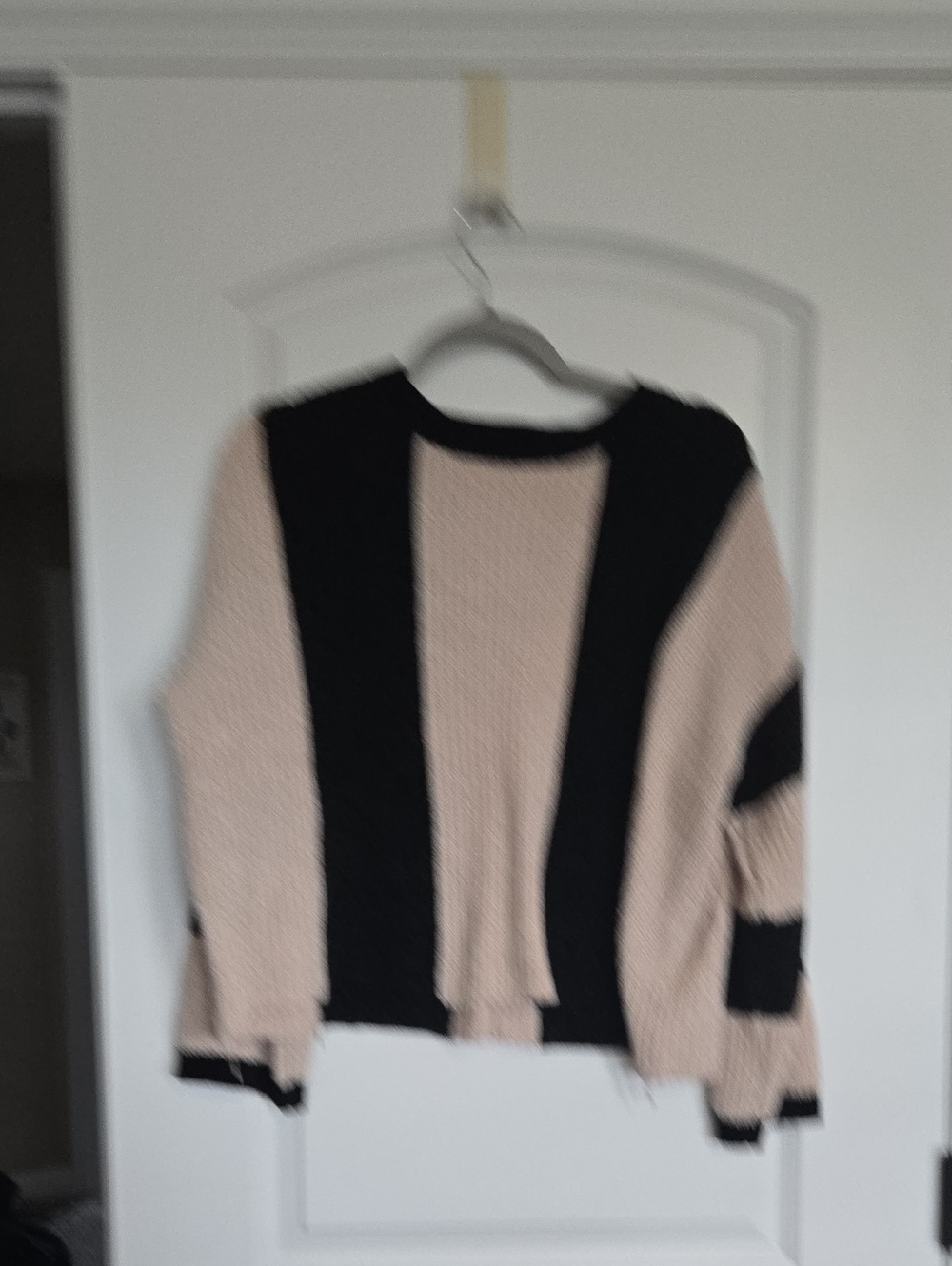 So Me Black and Beige Striped Women's Sweater
